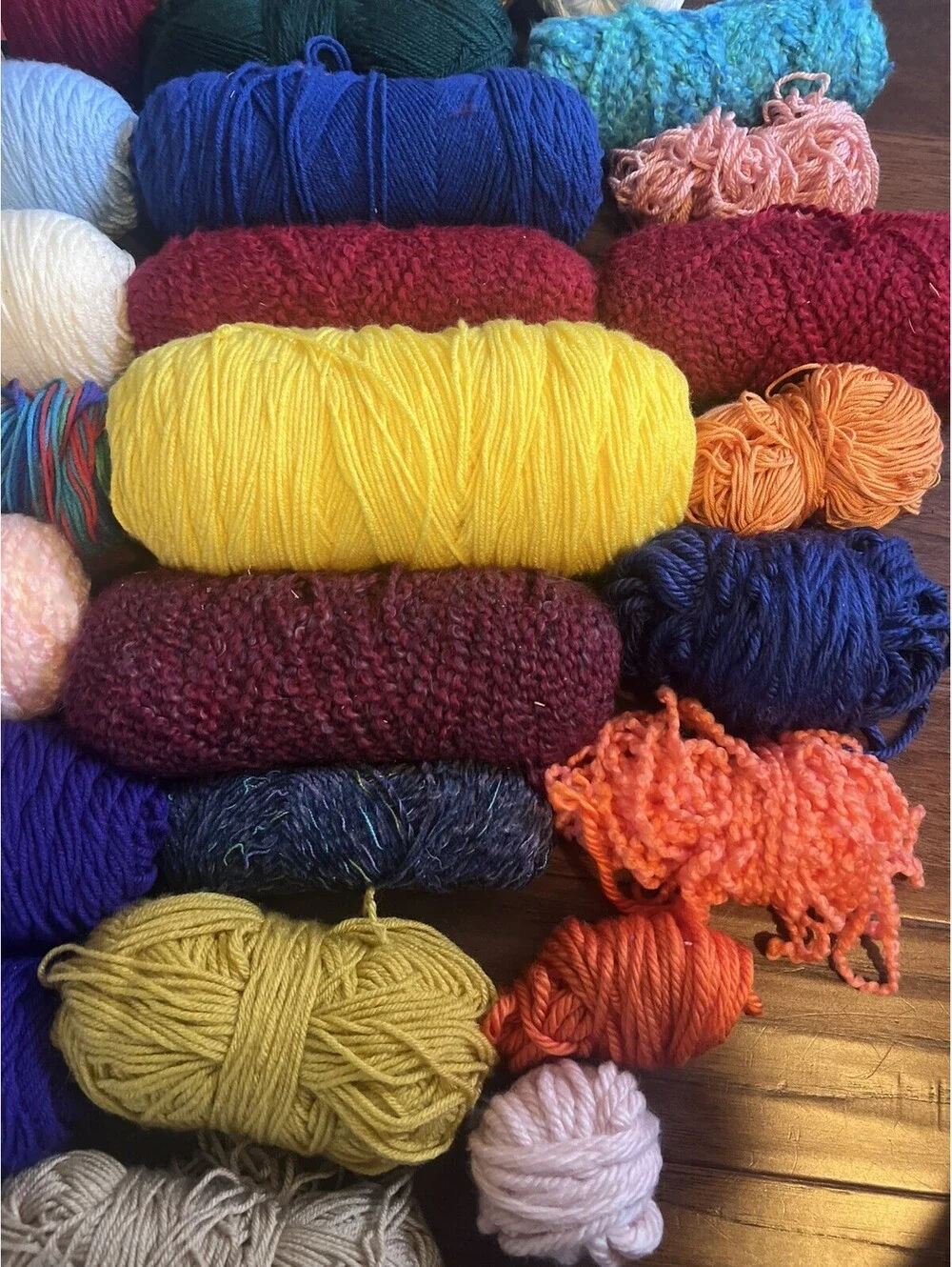 Large Mixed Yarn Lot 30+ Skeins Balls Red Heart Sugar’n Cream Craft Crochet
